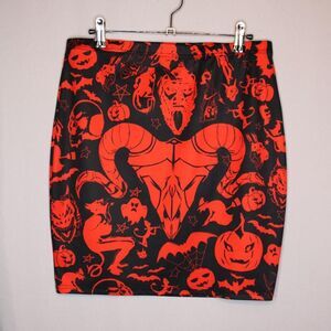 Black and Red Gothic Halloween Mini Skirt
